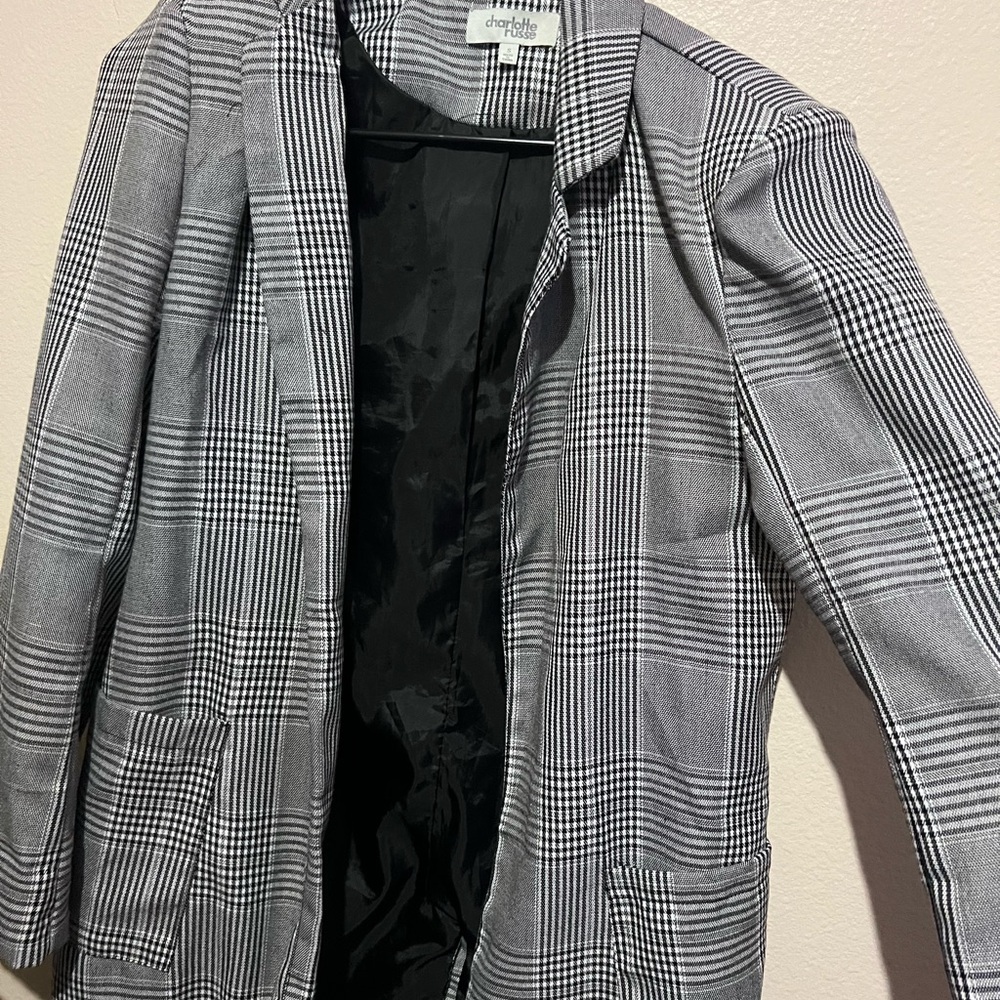 Gray Plaid Blazer